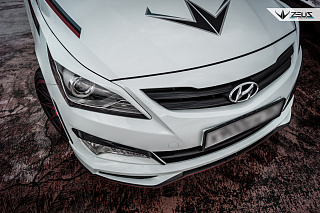 Юбка переднего бампера ZEUS Hyundai Solaris (2014-2016)