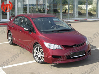 Юбка переднего бампера "Mugen Style" Honda Civic 4D (2006-2009)