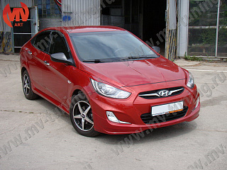 Юбка переднего бампера var№1 Hyundai Solaris (2010-2013)